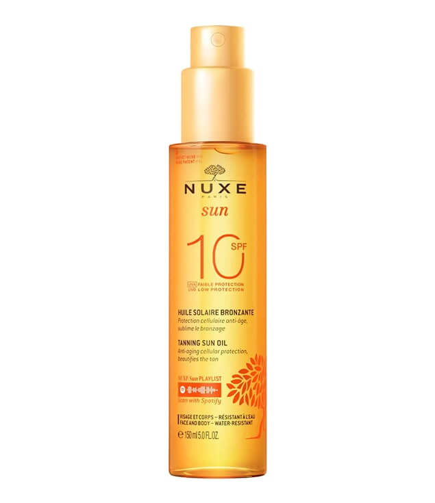 NUXE | SUN HUILE SOLAIRE BRONZANTE FAIBLE PROTECTION SPF10 VISAGE ET CORPS